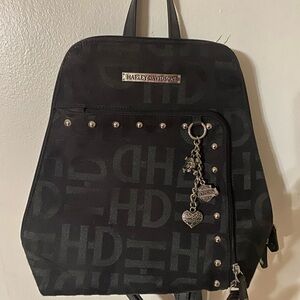 HARLEY DAVIDSON BACKPACK. BEAUTIFUL. Black with silver studs. Adjustable straps